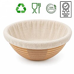 Yuvarlak Bio Hamur Mayalama Sepeti Bezli 22x9 cm 