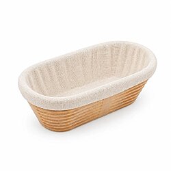 Oval Bio Ekmek Hamur Mayalama Sepeti Bezli 30x13,5x8,5 cm - 4