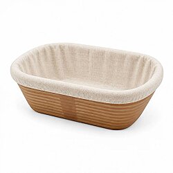 Oval Bio Ekmek Hamur Mayalama Sepeti Bezli 22x13,5x8,5 cm - 3