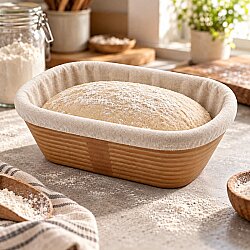 Oval Bio Ekmek Hamur Mayalama Sepeti Bezli 28x15x9 cm - 5