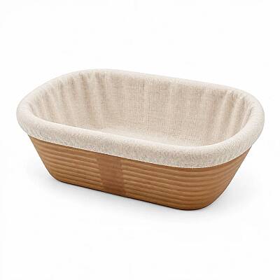 Oval Bio Ekmek Hamur Mayalama Sepeti Bezli 28x15x9 cm - 4