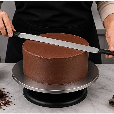 Pasta Paleti Paslanmaz Çelik Çift Saplı 30 cm - 2