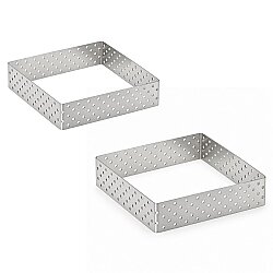 Delikli Tart Kalıbı 10x10 cm 2'li Set - DİNC KİTCHEN (1)