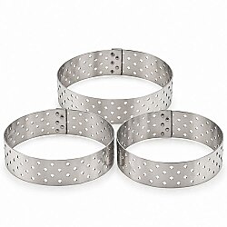 Delikli Tart Kalıbı 10 cm 3'lü Set - 2