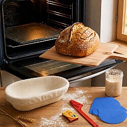 Ekmek Yapım Seti Full Paket Oval Bezli Sepetli 26 cm - 4