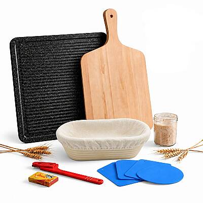 Ekmek Yapım Seti Full Paket Oval Bezli Sepetli 26 cm - 2