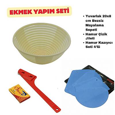 Ekmek Yapım Seti 20 cm Yuvarlak Sepetli - 1