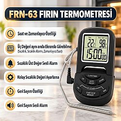 Dijital Kablolu Fırın Termometresi 0°C ile +300°C - LOYKA (1)