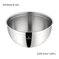 Paslanmaz Çelik Karıştırma Kabı 26 cm 5,80 L - Sofram (1)