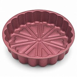Kalp Desenli Granit Kek Kalıbı 26 cm - 1