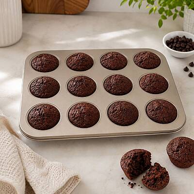 Teflon Kaplamalı Kek ve Muffin Pişirme Kalıbı 35×26 cm - 4