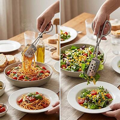 Makarna ve Salata Servis Delikli Makas Maşa 26 cm - 2