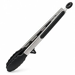 Silikon Uçlu Kilitli Maşa 30 cm Siyah 