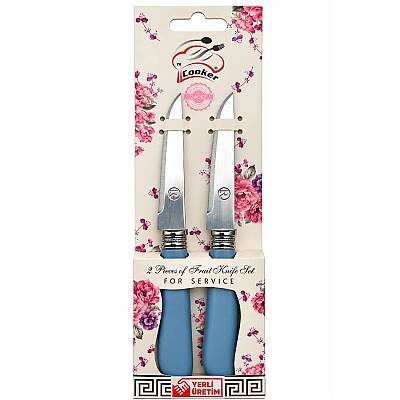Meyve Bıçağı 8 cm Mavi 2'li Set - 3