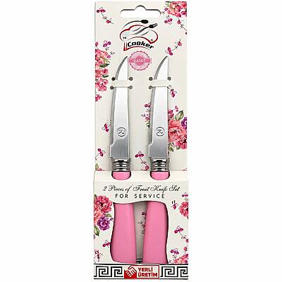 Meyve Bıçağı 8 cm Pembe 2'li Set - 3