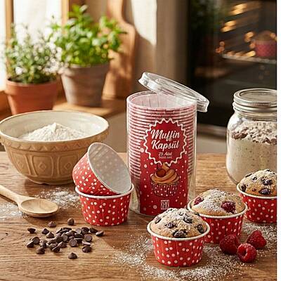 Muffin Kek Kapsülü 25'li Kırmızı Puantiyeli - 2