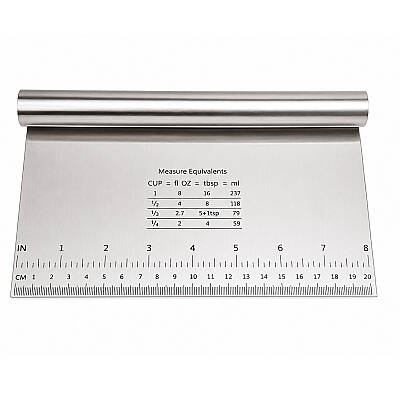Ölçülü Paslanmaz Çelik Hamur Kazıyıcı ve Kesici 20×11 cm - 3