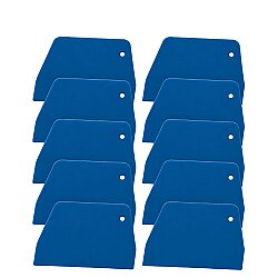 Plastik Dikdörtgen Hamur Kazıyıcı 10'lu Set Mavi 15,5x10,5 cm 
