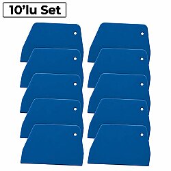 Plastik Dikdörtgen Hamur Kazıyıcı 10'lu Set Mavi 15,5x10,5 cm - 3