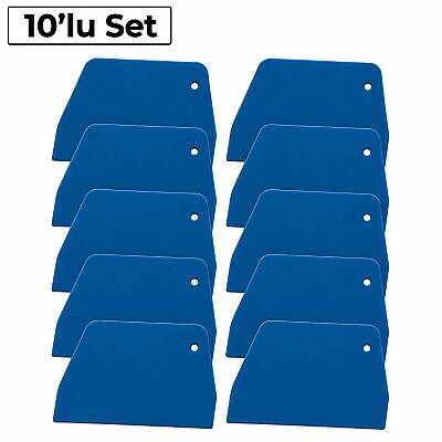 Plastik Dikdörtgen Hamur Kazıyıcı 10'lu Set Mavi 15,5x10,5 cm - 3