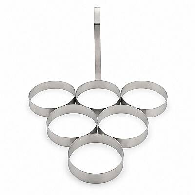 Saplı 6'lı Pankek Krep ve Yumurta Kalıbı 10x2 cm - 1
