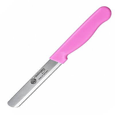 Tırtıklı Sebze Doğrama Bıçağı 11 cm Pembe - 1