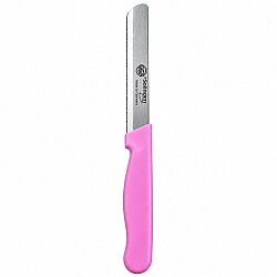 Tırtıklı Sebze Doğrama Bıçağı 11 cm Pembe - 3