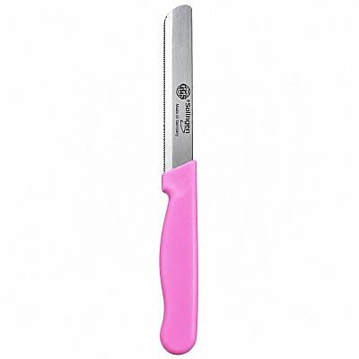 Tırtıklı Sebze Doğrama Bıçağı 11 cm Pembe - 3