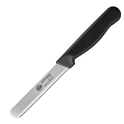 Tırtıklı Sebze Doğrama Bıçağı 11 cm Siyah - 1