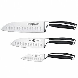 Santoku Şef Bıçağı Seti 3'lü Siyah 