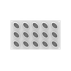 3D Oval Silikon Pasta ve Kek Kalıbı 15'li - 3