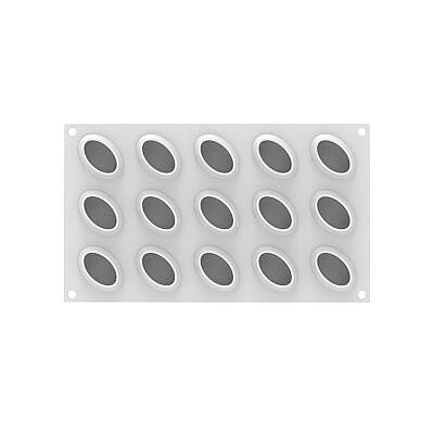3D Oval Silikon Pasta ve Kek Kalıbı 15'li - 3