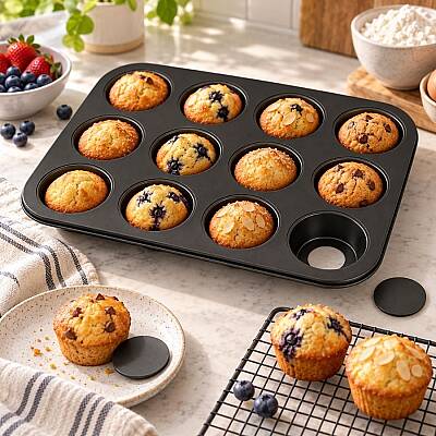 Tabanı Çıkabilen Muffin ve Kek Kalıbı 12'li - 3