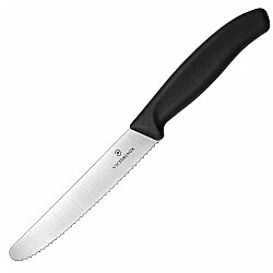Tırtıklı Domates ve Sofra Bıçağı 11 cm Siyah 